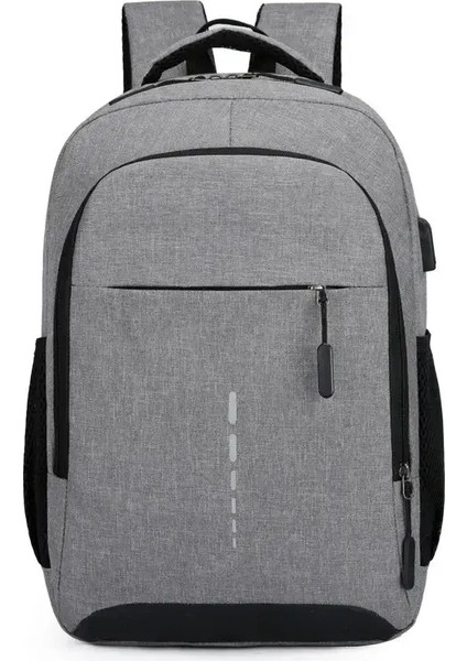 Basit ve Şık Sırt Çantası Işe Gidip Gelmek Için Çok Işlevli Sırt Çantası USB Öğrenci Bilgisayar Çantası ile Büyük Kapasiteli Iş Seyahati Renk: Gri (Yurt Dışından)