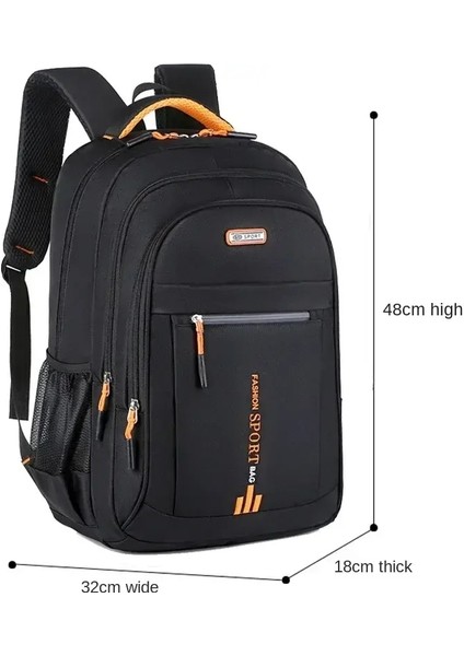 Oxford Erkekler Sırt Çantaları Su Geçirmez Sırplı Işletme Bilgisayar Çantası Günlük Seyahat Sırt Çantası Kıdemli Lise Öğrenci Okul Çantası Renk: Turuncu (Yurt Dışından)