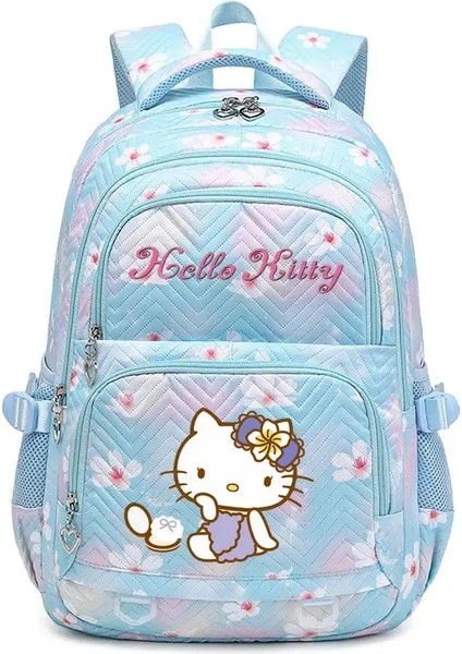 Sevimli Hello Kitty Erkek Kızlar Okul Okul Sırt Çantası Genç Gençlik Kızlar Kawaii Öğrenci Çocuk Rucksack Dizüstü Bilgisayar Kitapları Bag Mochila Renk: Mavi (Yurt Dışından)