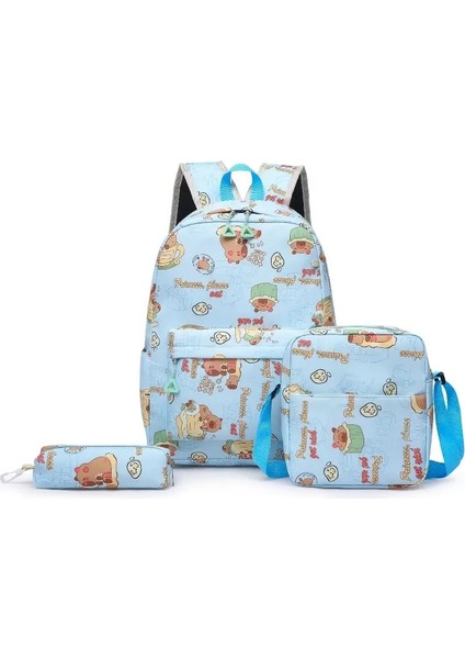 Kawaii Büyük Kapasiteli Capya Okul Sırt Çantası Üniversite Öğrencisi Için Sevimli Karikatür Baskı Sırt Çantaları Kadınlar Ins Girls 'sırt Çantaları Renk: Mavi (Yurt Dışından)