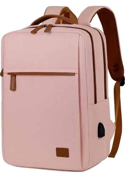 Moda 15.6 Inç Dizüstü Bilgisayar Sırt Çantası Klasik Erkekler Sırt Çantası Kadınlar Büyük Kapasiteli Seyahat Dizüstü Bilgisayar Öğrenci Okul Çantası Renk: Pembe (Yurt Dışından)