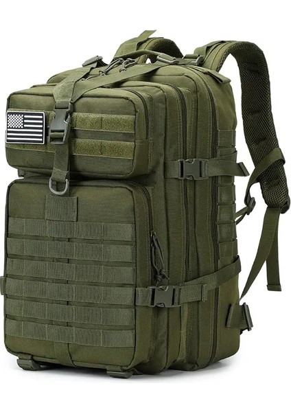 45L Adam Taktik Sırt Çantaları Hkingtraveling Torbalar Hayatta Kalma Açık Hava 3p Saldırı Paketi Edc Molle Pack Trekking Avcılık Çantası Renk: Yeşil-5 (Yurt Dışından)