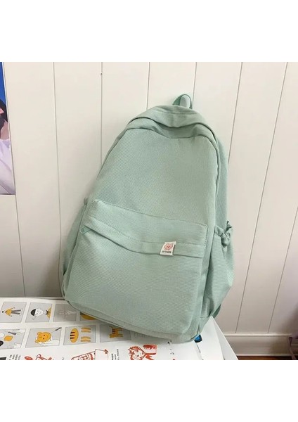 Yeni Su Geçirmez Naylon Kadın Sırt Çantası Kadın Seyahat Çantası Sırt Çantaları Genç Kızlar Için Okul Çantası Düz Renkli Kitap Çantası Mochila Kitap Çantası Renk: Yeşil Kolye (Yurt Dışından)