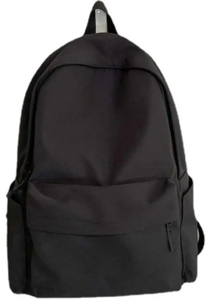 Sırt Çantası Sıradan Tuval Kitap Sırt Çantası Yeşil Ayarlanabilir Kayış Büyük Kapasiteli Sokak Seyahat Çantası Öğrenci Okul Çantaları Taşınabilir Renk: B-Black (Yurt Dışından)