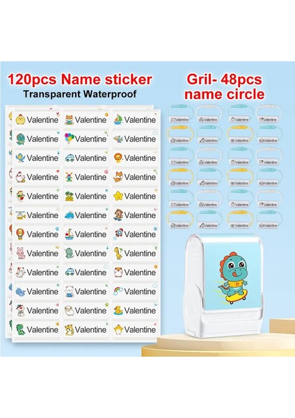 Özelleştirilmiş Kids Adı Damga Kişiselleştirilmiş Su Geçirmez Damla Okul Tekdüzen Elbiseler Logo Shoose Etiketleri Kişiselleştirilmiş Mürekkep Ped Damgaları Renk: Mavi Kız Set-B (Yurt Dışından)