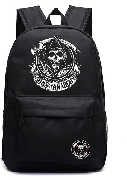 Anarşi Okul Çantası Oğulları Erkekler Baskı Kaliforniya Back Pack Anime Moda Sırt Çantası Öğrencileri Kızlar Için Çantalar Erkek Renk: Siyah 02 (Yurt Dışından)