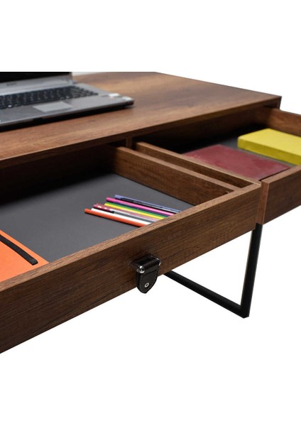 Profile Çekmeceli Çalışma Masası-Koyu Ceviz (Oslo Ceviz) 120X79X60 cm (Gxyxd) indirimleri