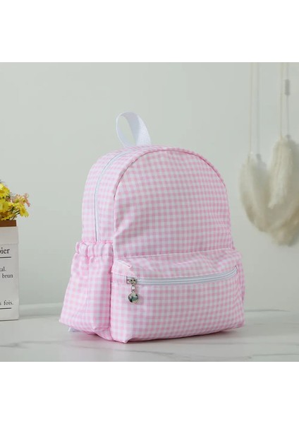 Kızlar Için Ekose Sırt Çantası Erkekler Çiçek Su Geçirmez Naylon Okul Çantası Dalı Hafif Kitap Çantası Öğrenciler Için Renk: Pembe (Yurt Dışından)