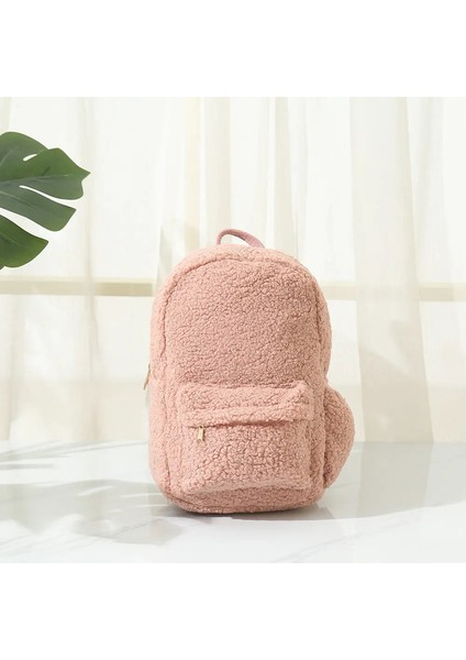 Yeni Varış Kuzu Yün Sırt Çantası Erkek Kızlar Için Işlemeli Adı Peluş Çocukların Açık Sırt Çantası Özel Okul Çantaları Renk: Pembe/boyut: Ad (Yurt Dışından)