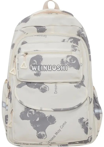 Günlük Gidip Gelme ve Öğrenci Sırt Çantaları Için Büyük Kapasiteye Sahip Naylon Bez Sırt Çantası Moda ve Çok Yönlü Renk: Beyaz (Yurt Dışından)