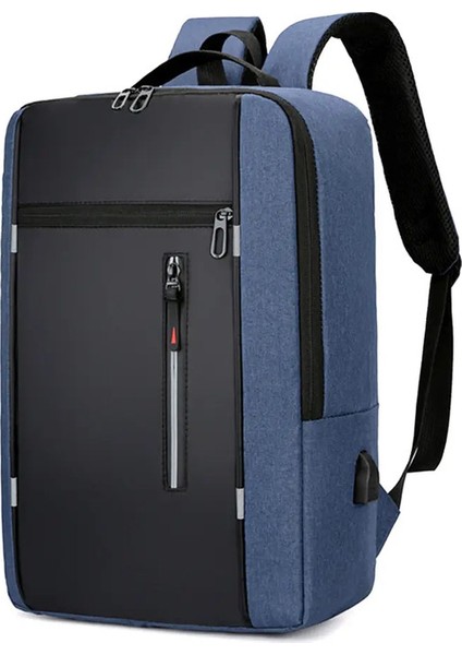 Taşınabilir Sırt Çantası Kampı Seyahat Çantası Iş Gündüzü ile USB Şarj Portu ile 15.6 Inç Dizüstü Bilgisayarlar Kadınlar Için Renk: Mavi (Yurt Dışından)