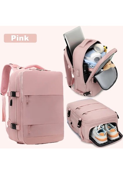 Geestock Mochilas Seyahat Sırt Çantası 40X20X25 Kabin Çantası Dizüstü Bilgisayar Sırt Çantası Bagaj Uçağı Sırt Çantası Su Geçirmez Okul Çantası Renk: Pembe (Yurt Dışından)