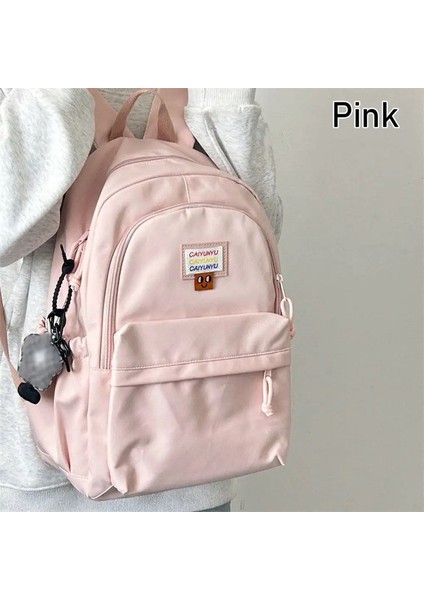 Büyük Kapasiteli Sırt Çantası Dalı Naylon Günlük Okul Çantaları Seyahat Taşınabilir Omuz Çantası Renk: Pembe (Yurt Dışından)