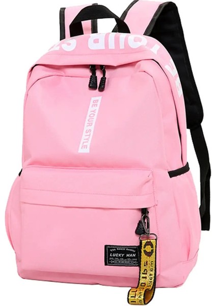 Moda Hafif Hafif Öğrenci Sırt Çantası Özelleştirilebilir Logo Gündelik Çift Omuz Çanta Ark Omuz Askısı Polyester Astar Oxford Renk: Pembe/boyut: Tek Beden (Yurt Dışından)