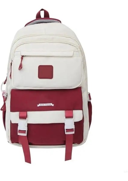 Teen Girl Naylon Kitap Çantası Için Modaya Okul Sırt Çantası Lise Öğrencileri Için Ayarlanabilir Kayışla Günlük Daybalbalık Renk: Kırmızı (Yurt Dışından)
