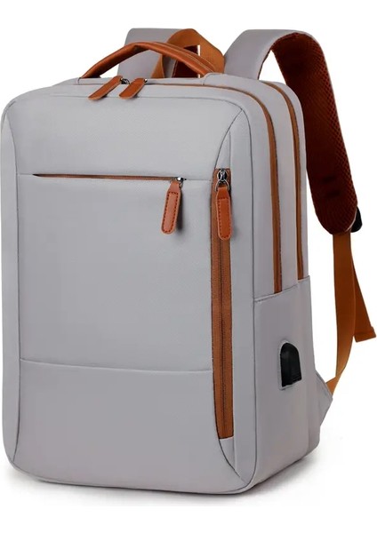 Business USB Şarj Su Geçirmez Sırt Çantası Şık Büyük Kapasiteli Dizüstü Bilgisayar Çantası Seyahat ve Erkek ve Öğrenciler Için Banliyö Sırt Çantası Renk: Gri (Yurt Dışından)