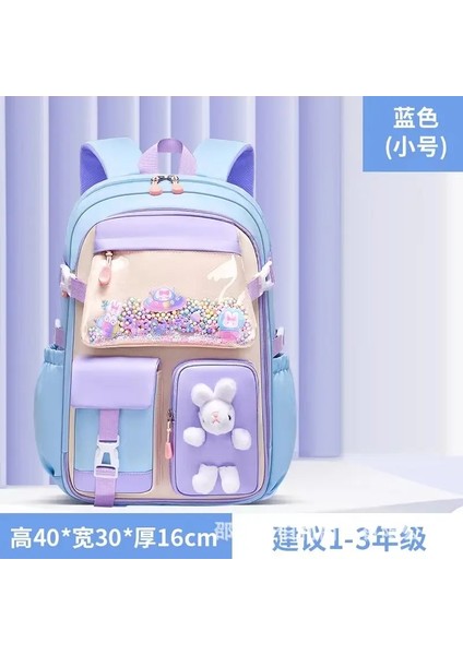 Büyük Kapasiteli Öğrenciler Sırt Çantası Sıradan Naylon Çift Omuz Çantası Seyahat Çantası Ortaokul Öğrenci Schoolbag Mochila Renk: Mavi Trompet (Yurt Dışından)