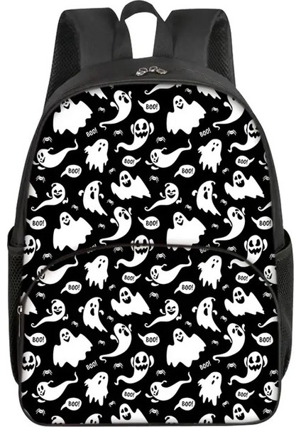 Hayalet Desen Yuvarlak Ön Cep Sırt Çantaları Erkek ve Kızlar Için En Iyi Hediyeler 3D Karikatür Okul Okulu Çocuklar Için Bagcolor: Turuncu (Yurt Dışından)