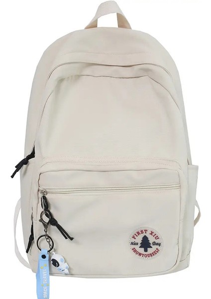 Kız Düz Renk Moda Okul Çantası Kolej Öğrenci Kadınlar Sırt Çantası Moda Seyahat Bayan Dizüstü Sevimli Sırt Çantası Yeşil Yeni Kadın Çanta Renk: Beyaz/beden: L30CMW13CMH44CM (Yurt Dışından)