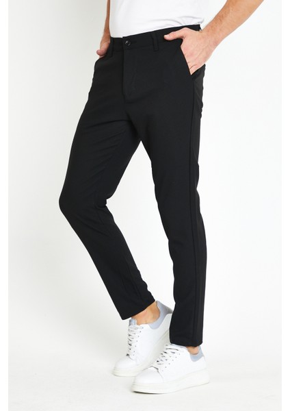 Erkek Siyah Italyan Kesim Slimfit Kumaş Pantolon fırsatları