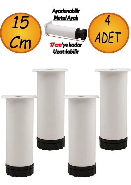 Bro Ayarlanabilir Mobilya Kanepe Baza Koltuk Destek Ayağı M8 Civata Ayarlı Beyaz Ayakları 14 cm fırsatları