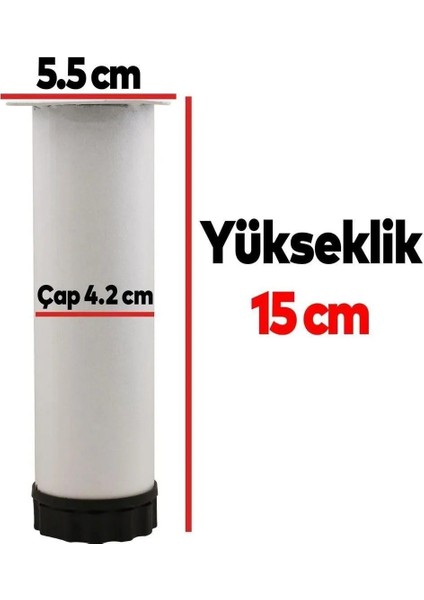 Bro Ayarlanabilir Mobilya Kanepe Baza Koltuk Destek Ayağı M8 Civata Ayarlı Beyaz Ayakları 14 cm indirimleri