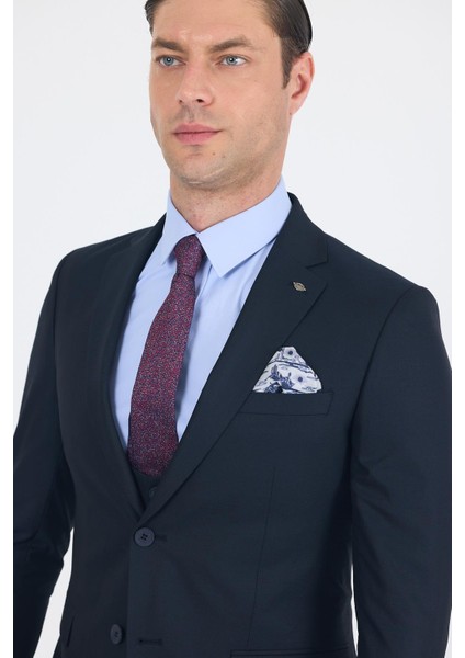 Lacivert Düz Bez Ayağı Mono Yaka 2 Düğme 6 Drop Slim Fit Basic Takım Elbise 1001250186_206 fırsatları