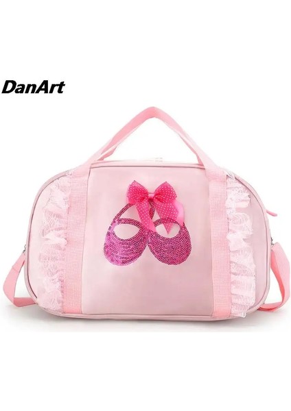 Çocuk Bir Omuz Çantası Kızlar Dantel Dans Çantası Çocuk Bir Omuz Dans Sırt Çantası Çanak Çantası Depo Çantası Latin Bale Duffle Bag Renk: Pembe B (Yurt Dışından)