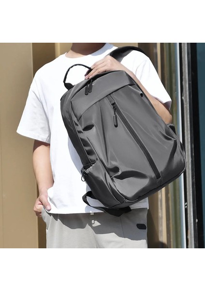 Erkekler Sıradan Büyük Kapasiteli Seyahat Şarjı Sırt Çantası Hafif Su Geçirmez Bilgisayar Backpack Öğrenci Okul Çantası Unisex Renk: Gri (Yurt Dışından)