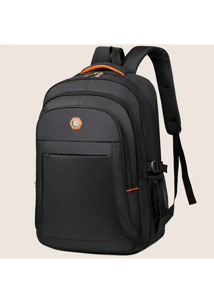 Büyük Kapasiteli Öğrenci Sırt Çantası Sıradan Düz Renk Sırt Çantası Malzemesi Oxford Erkekler Yeni Sırt Çantası Çok Fonksiyonlu Basit Sırt Çantası Renk: Turuncu (Yurt Dışından)