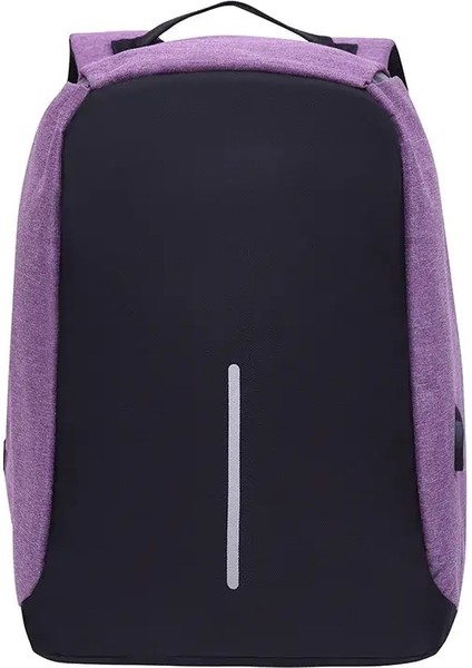 Hırsızlık Anti Backpack Bag 15.6 Inç Dizüstü Bilgisayar Mochila Mochila Erkek Su Geçirmez Back Pack Backbag Büyük Kapasite Okul Sırt Çantası Tasarımcı Renk: Mor (Yurt Dışından)