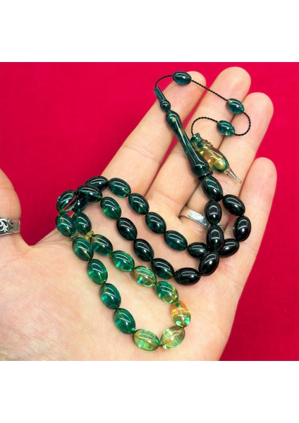 Özel Yapım Usta Işi Sıkma Ateş Kehribar Tesbih