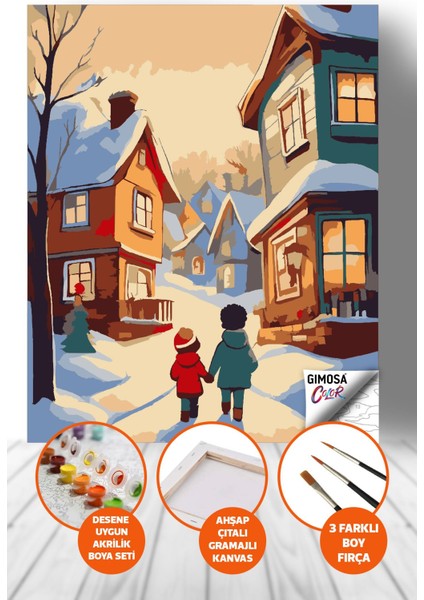 Color Can Kardeşler Sayılarla Boyama Seti - Yetişkin Boyama, 40X50 Tuval Seti, Kendin Yap Hobi Seti