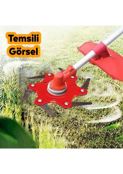 Benzinli Tırpan Metal Çim Çayır Biçme Kesme Aparatı 6 Kollu Testere Dişli Ahtapot Bıçak Başlığı indirimleri