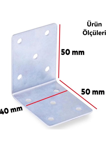 L Demiri Mobilya Eşya Dolap Duvara Sabitleme Köşebent Bağlantı Aparatı Gönye 50X50X40 mm 10 Adet fiyatları