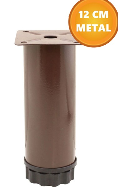 Metal 12 cm Ayarlanabilir Kahverengi Mobilya Kanepe Koltuk Baza Destek Ayağı Ayakları