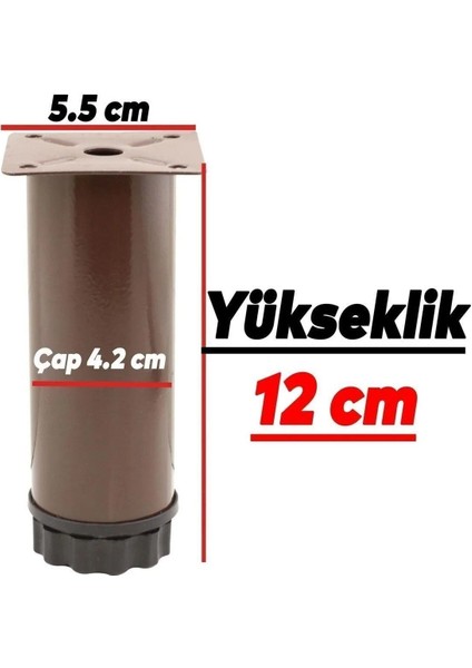 Metal 12 cm Ayarlanabilir Kahverengi Mobilya Kanepe Koltuk Baza Destek Ayağı Ayakları fiyatları