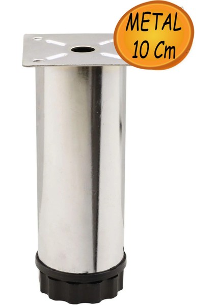 Bro Dolap Ayarlanabilir Mobilya Kanepe Baza Koltuk Metal Destek Yükseltici Ayağı Ayakları Krom 10 cm