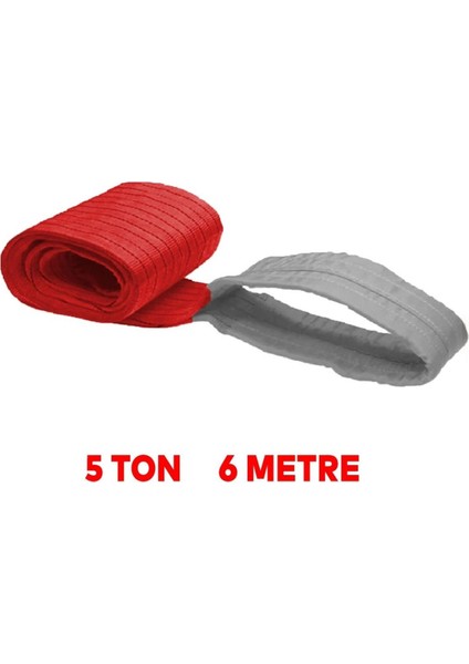 Vinç Sapan Polyester Spanzet 5 Ton 6 Metre Kırmızı Sağlam Yük Kaldırma Taşıma Indirme Caraskal Halat fiyatları