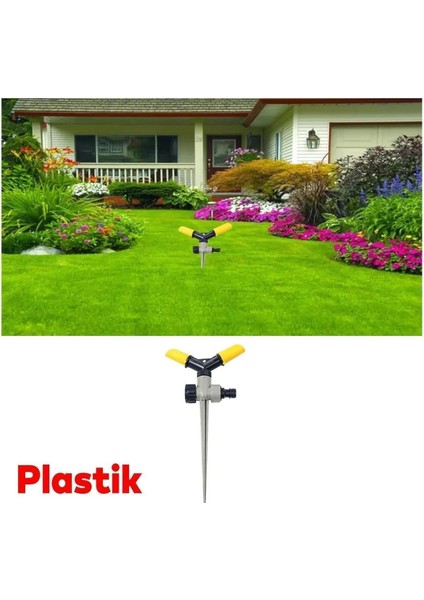 Kazıklı Toprağa Gömmeli Hareketli 2 Kollu Su Fıskiyesi Bahçe Çim Sulama Aparatı Plastik SAĞLAMDY1051 fiyatları