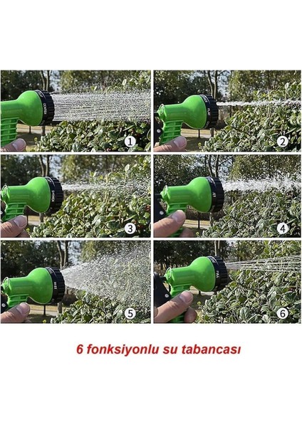 6 Fonksiyonlu Basınçlı Araba Oto Bahçe Sulama Hortum Fıskiye Tabancası Tetikli AYARLI2424. fırsatları