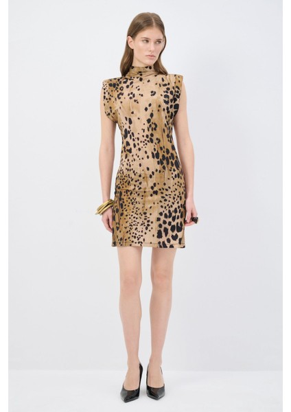 Leopar Desenli Örme Elbise Leopar Desenli 12445286000