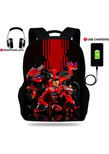 USB Şarj M-Marcs M-Marquezs Öğrenci Sırt Çantaları Moda Dizüstü Bilgisayar Sırt Çantası Burgerpommes Basılı Okul Çantası Genç Okul Çantaları Renk: Kahverengi/boyut: 17 Inç (Yurt Dışından)