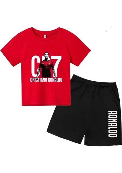 Kısa Kollu Gömlek ve Bebek Şortları, 2 -Yaylı Set, Doğum Günü Hediyesi, Cr7, Gayri Resmi, Sunshine Sportsboys Lüks Giyim Giysileri G Renk: Mavi/çocuk Boyutu: 100 (Yurt Dışından)