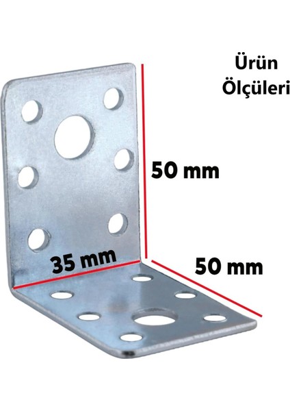 L Demiri Mobilya Eşya Dolap Duvara Sabitleme Köşebent Bağlantı Aparatı Gönye 50X50X35 mm 10 Adet fiyatları