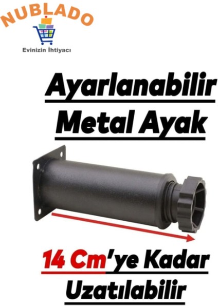Metal Ayakları 12 cm Ayarlanabilir Mobilya Kanepe Koltuk Baza Yükseltme Yükseltici Ayağı Siyah modelleri