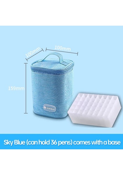 Icolour Fermuper Marker Kalem Kılıfı Daha Büyük Kapasite Sanat Işaretleri Tuval Depolama Çantası 36/48/60/80/168/240PCS Marker Kalem Tutucu Renk: Blue 36 Taban ile (Yurt Dışından)