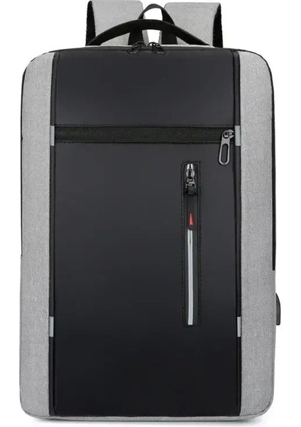 Su Geçirmez Iş Sırt Çantası Erkekler Erkekler Için Büyük Kapasiteli Çıplaklar Back Paketi Çantalar USB Okul Sırt Çantaları 15.6 Inç Dizüstü Bilgisayar Sırt Çantası Renk: Gri (Yurt Dışından)