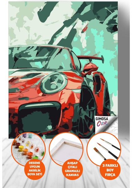 Color Gün Batımı Tarlası Sayılarla Boyama Seti - Yetişkin Boyama, 40X50 Tuval, Kendin Yap Hobi Seti