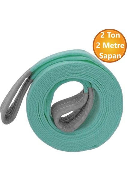 Vinç Sapan Polyester Spanzet 2 Ton 2 Metre Turkuaz Sağlam Yük Kaldırma Taşıma Indirme Caraskal Halat